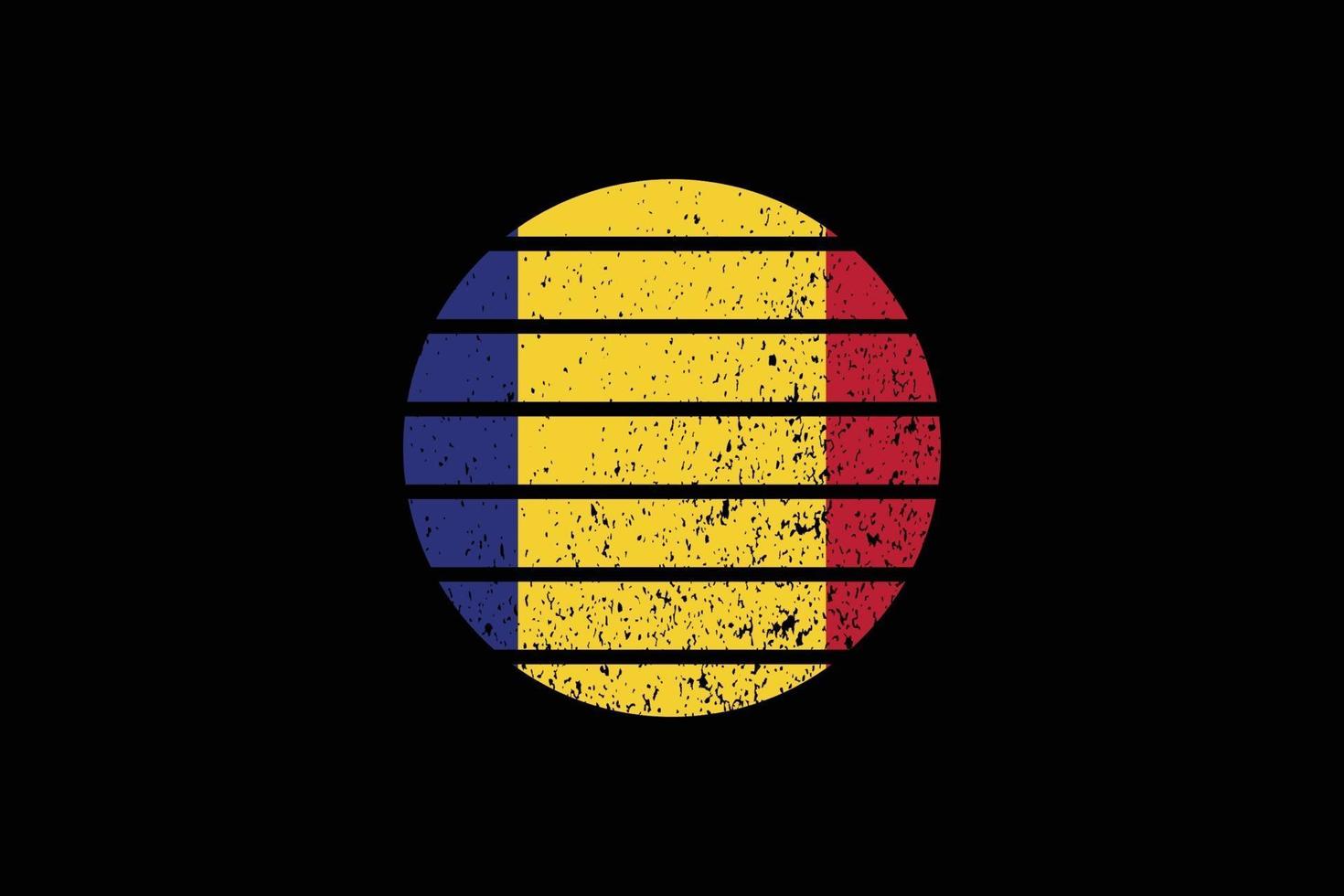 Grunge Style Flag of the Romania. Vector illustration.