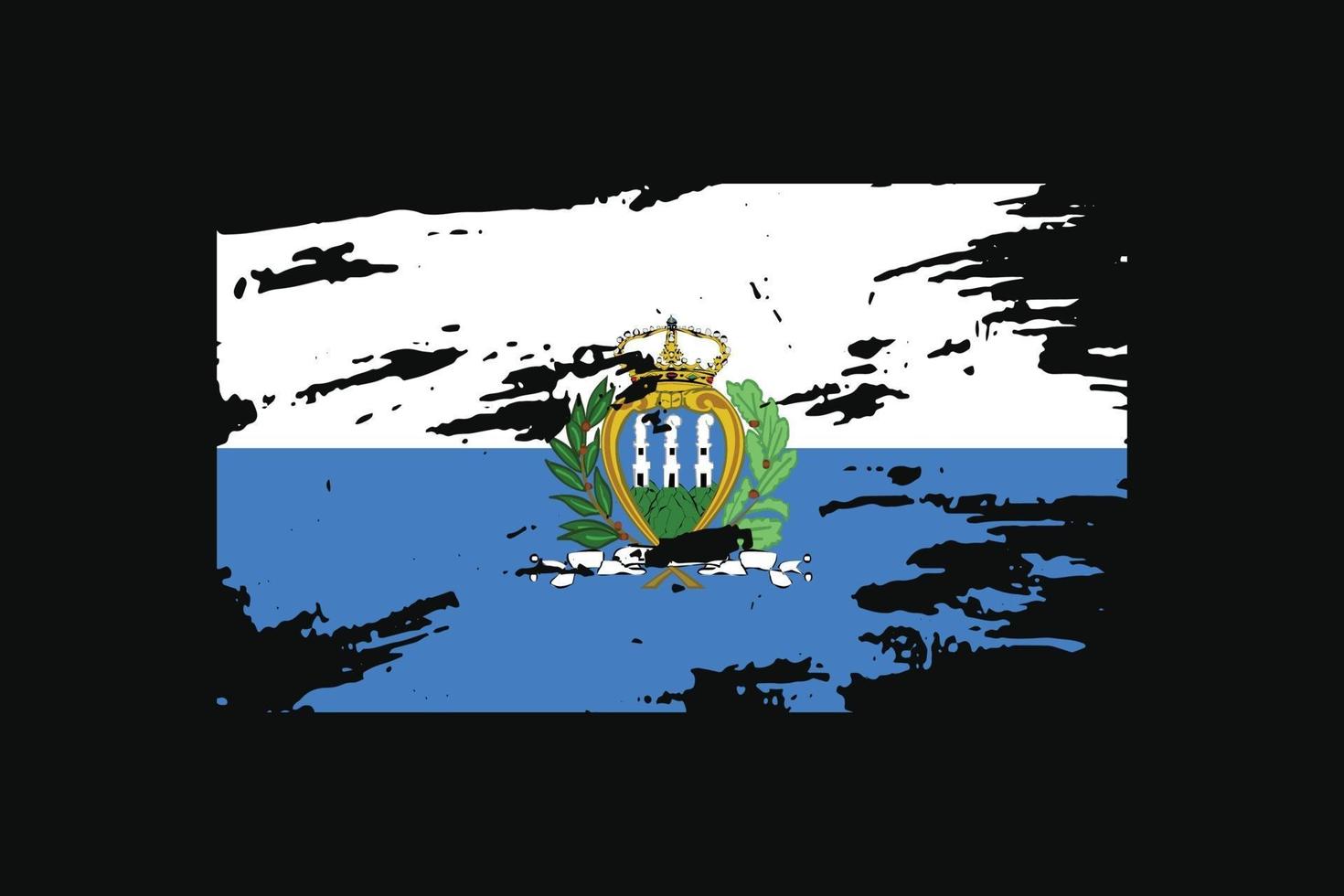 bandera de estilo grunge de san marino. ilustración vectorial. vector