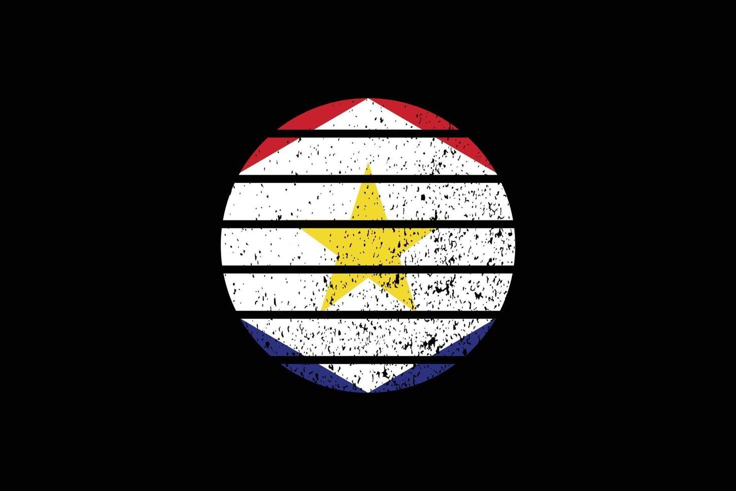 Grunge Style Flag of the Saba. Vector illustration.