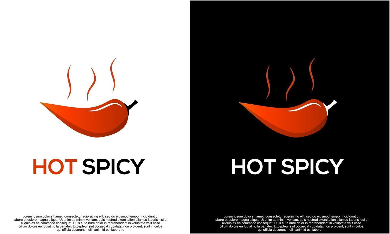 Hot chili logo design, hot spicy logo design on isolated background, vector