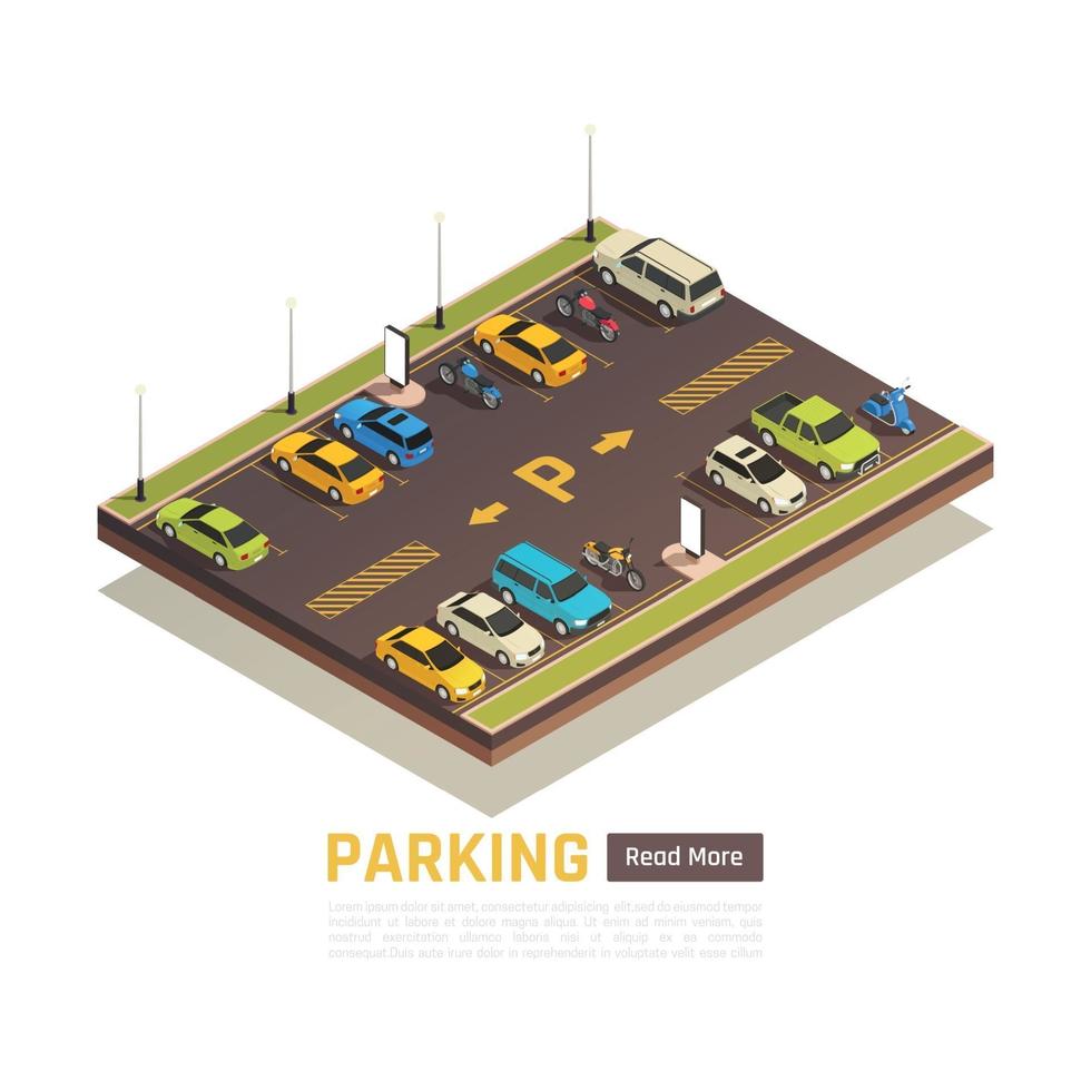 Parking Isometric View vector