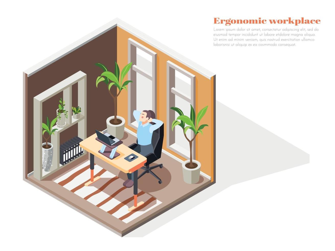 Ergonomic Workplace Composition vector