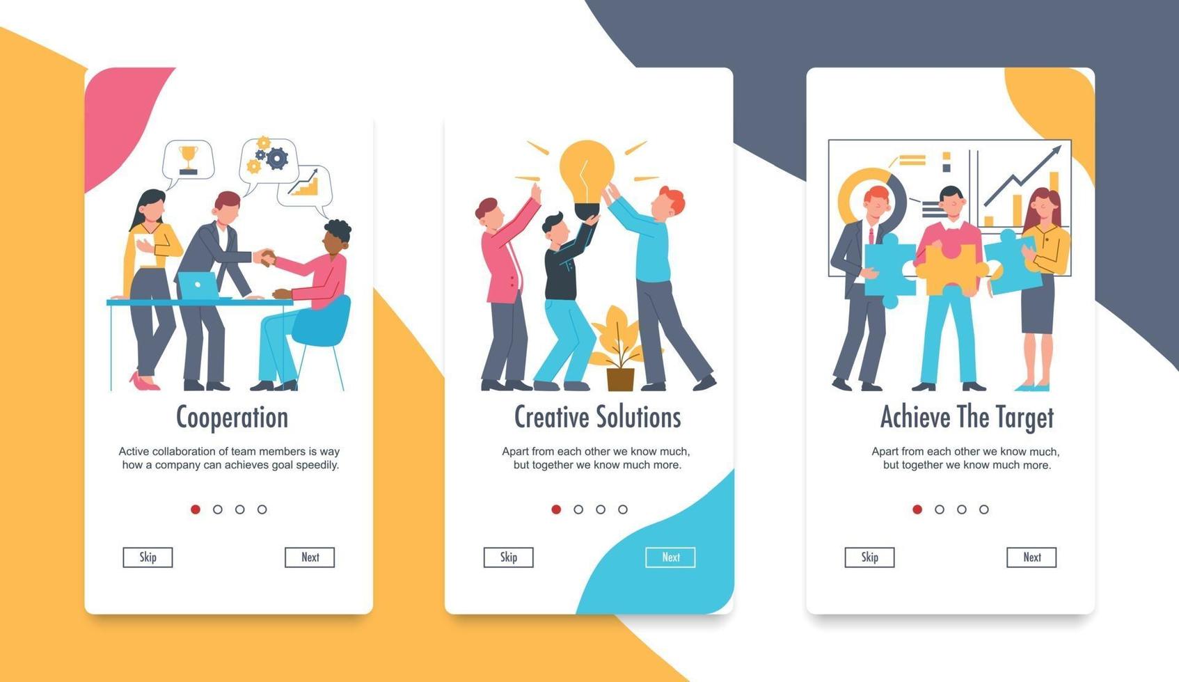 Teamwork Vertical Banners Set vector