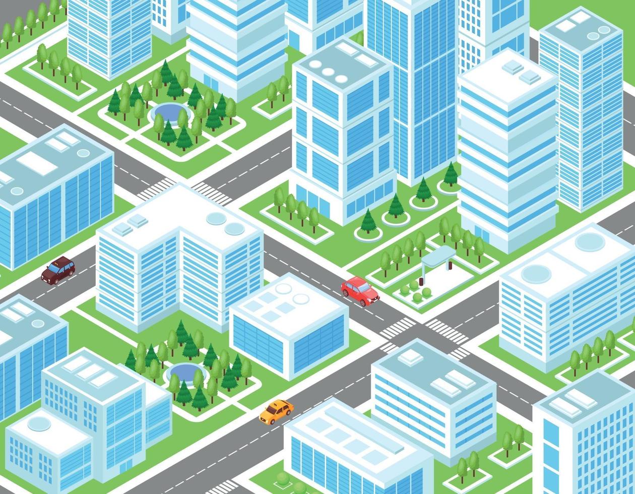 Urban City Block Composition vector