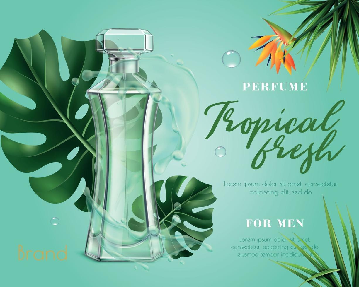 Realistic Perfume Advertisement vector