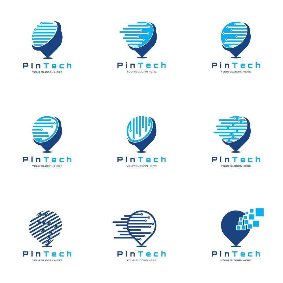 Tech Point logo design vector set vector icon illustration design