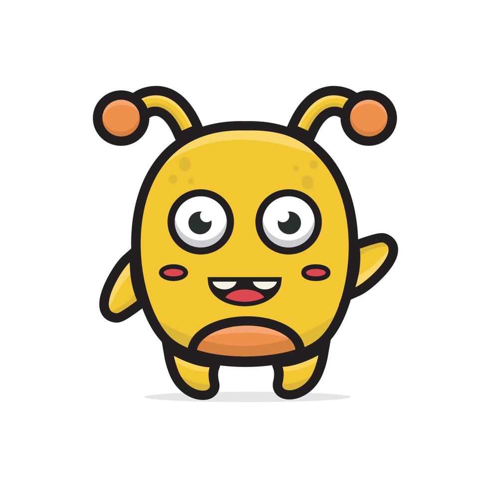 cartoon yellow monster suitable for element design or background vector