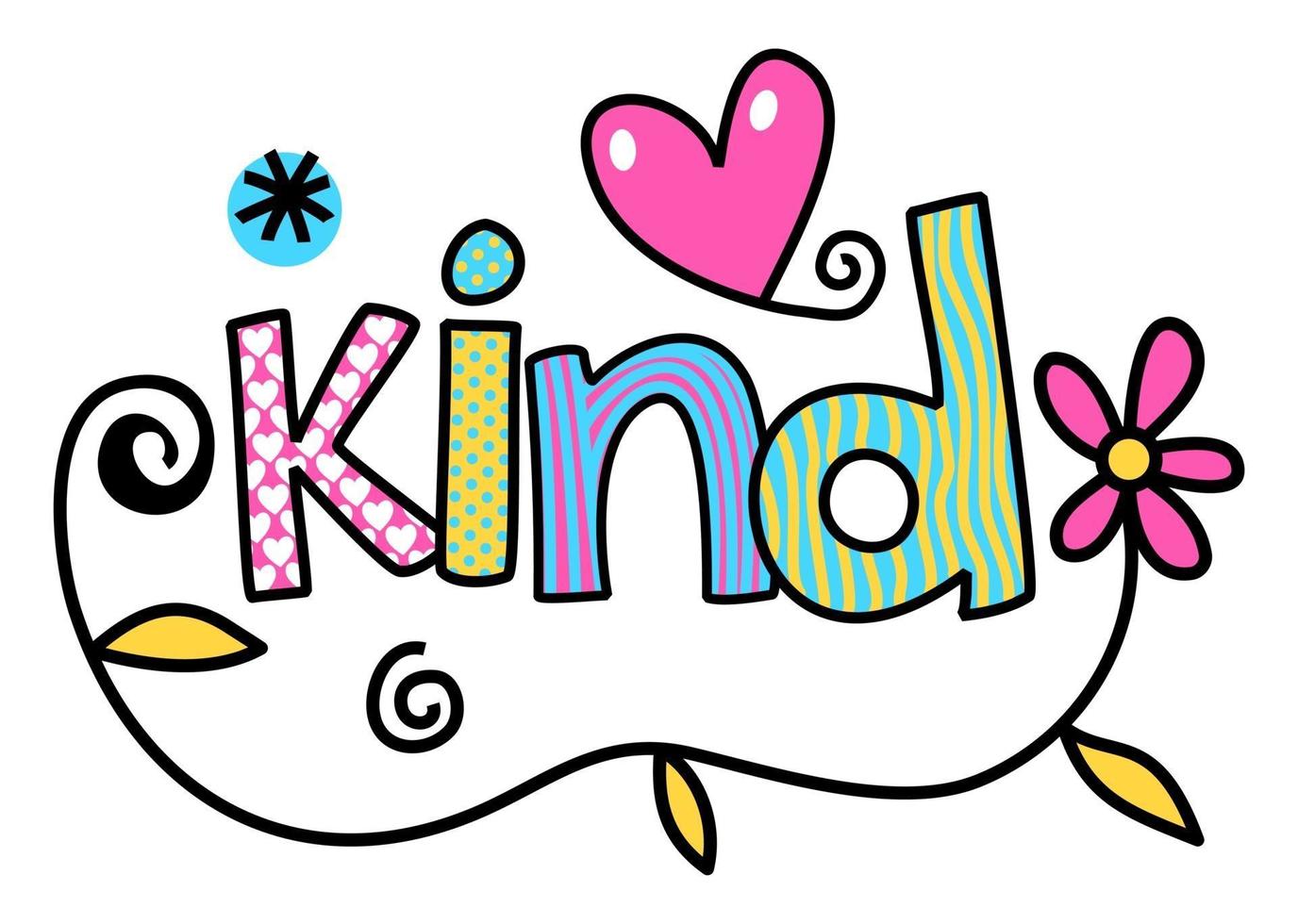 Kind Text Title Doodle Lettering vector