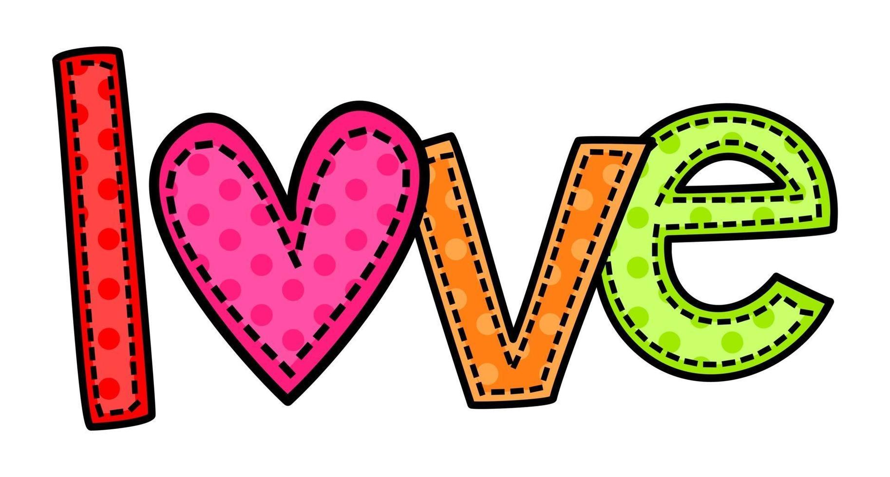 Love Greeting Text Title Doodle Expression vector