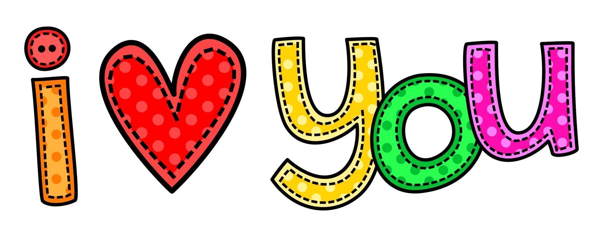 I Love You Hand Drawn Text Title Greeting vector