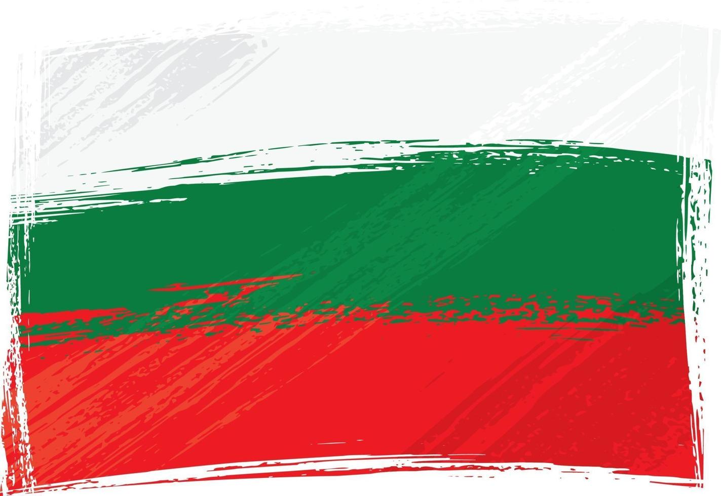 Bulgaria national flag created in grunge style vector