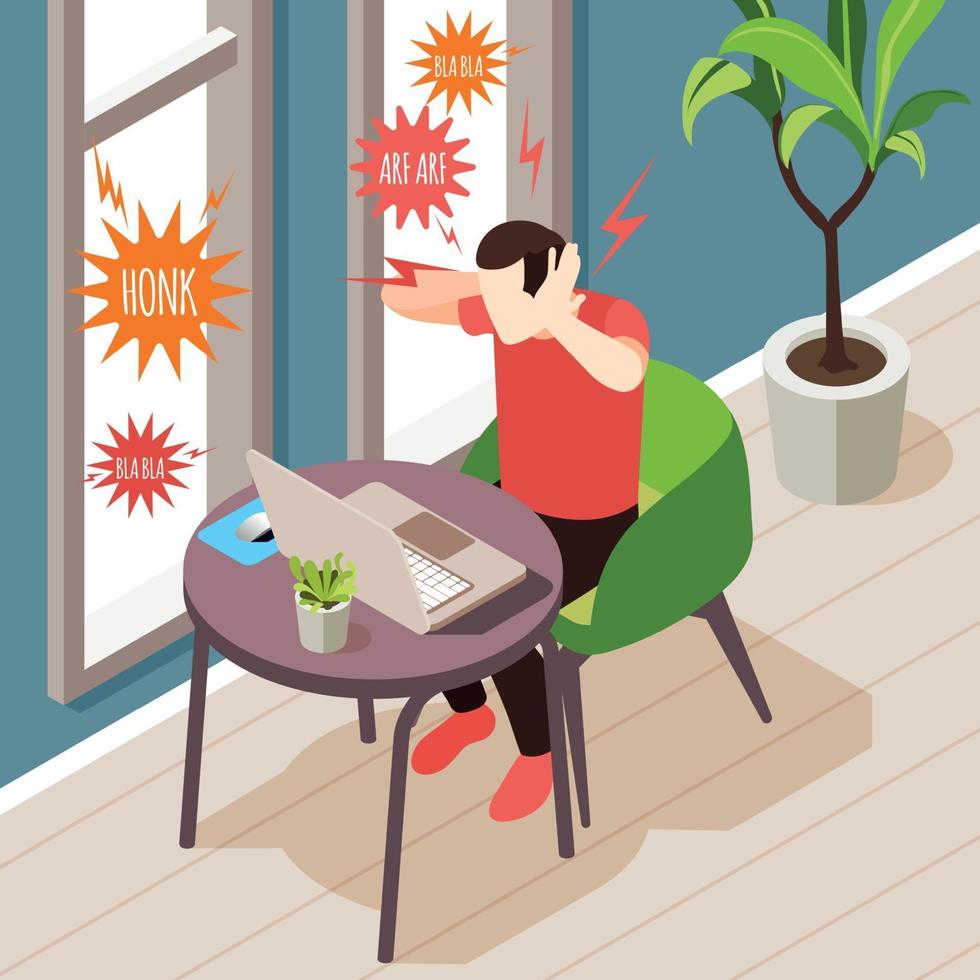 Work Sound Pollution Composition vector