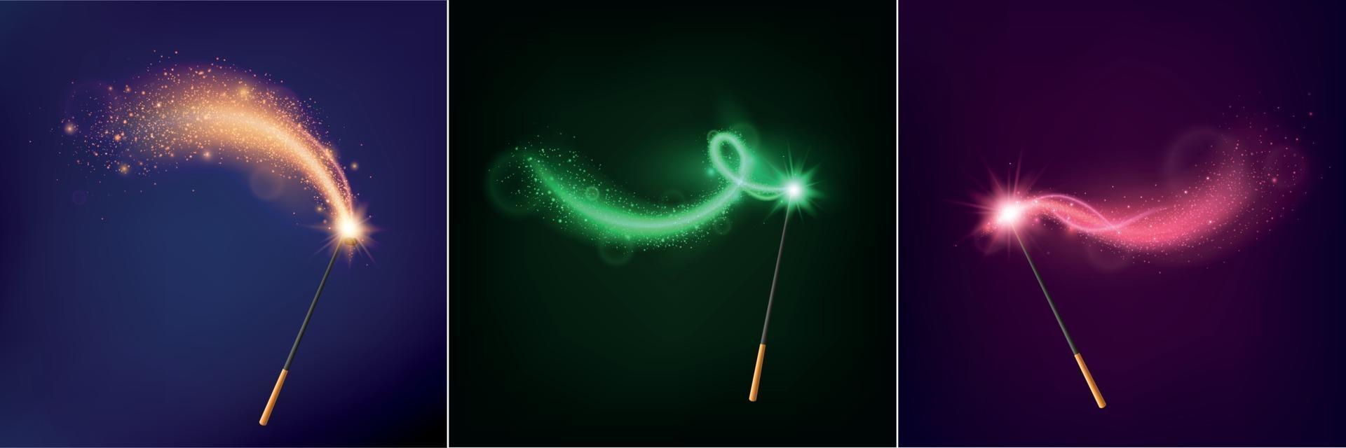 Magic Wand Realistic Design Concept vector