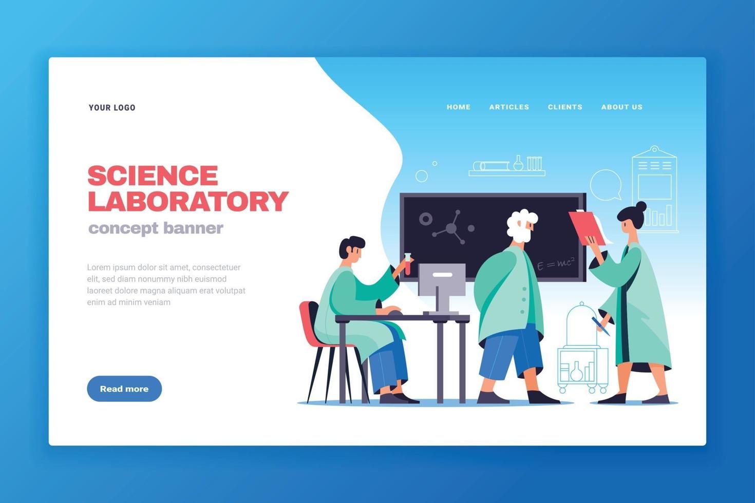 Science Laboratory Web Banner vector