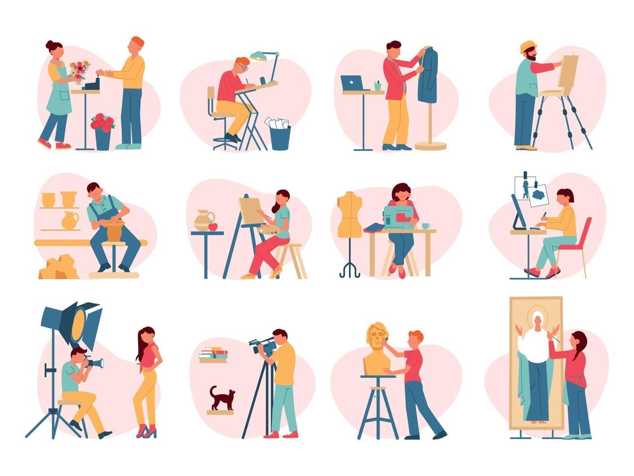 Creative Professions Icon Set vector