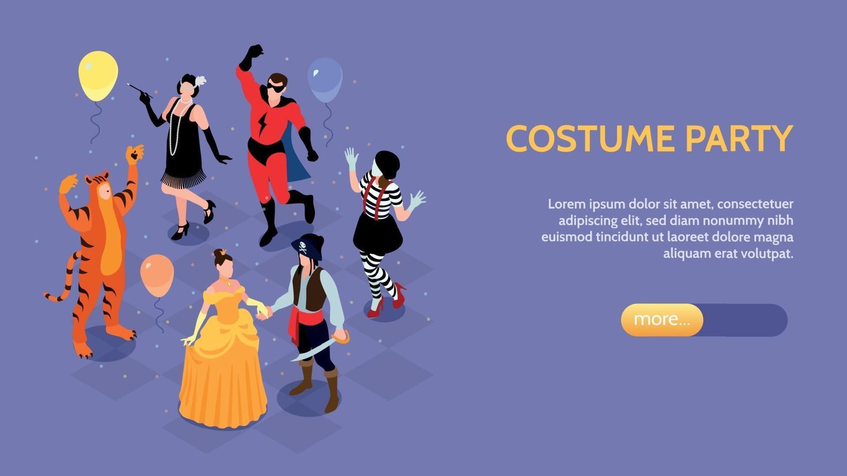 Costume Party Horizontal Banner vector