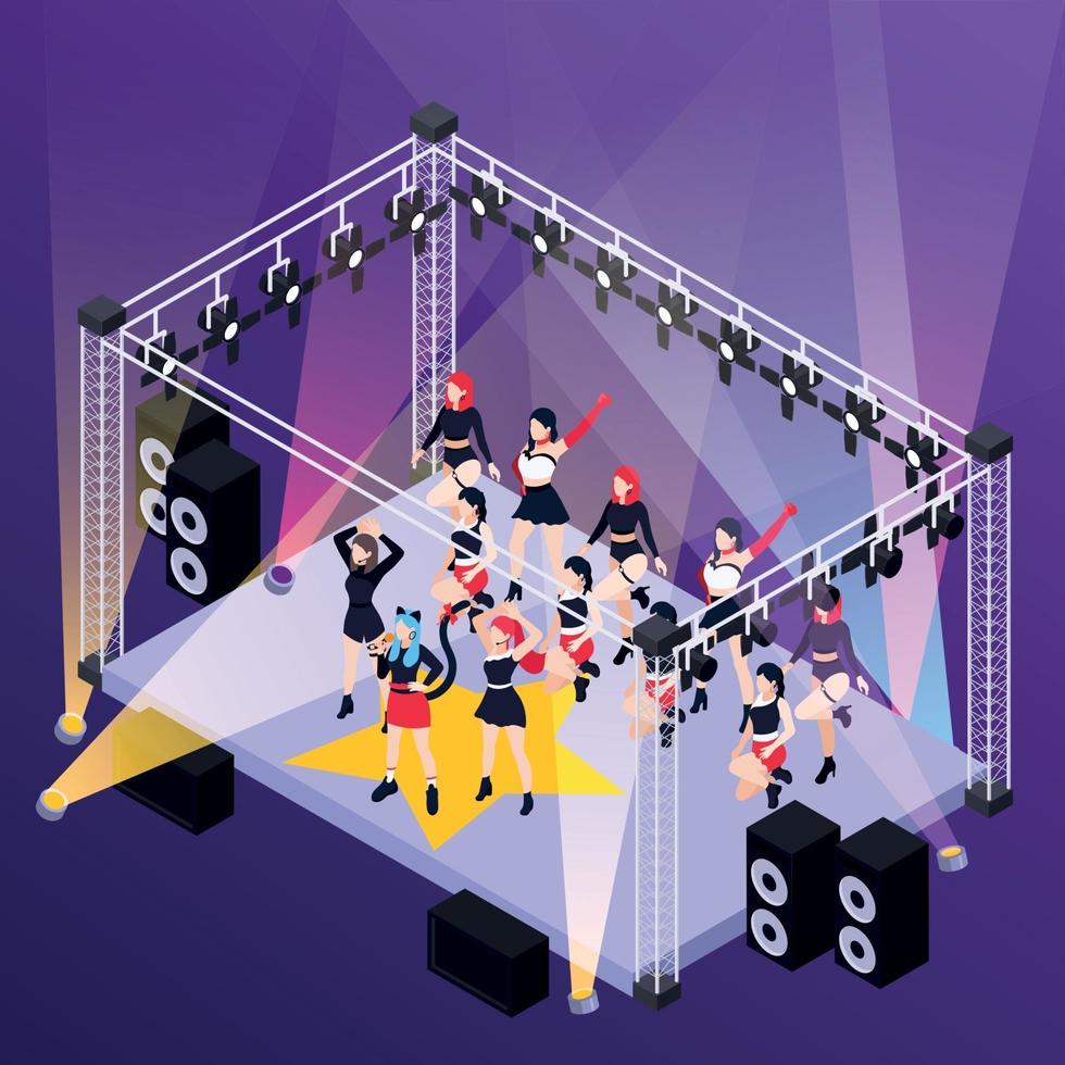 Pop Music Isometric Background vector
