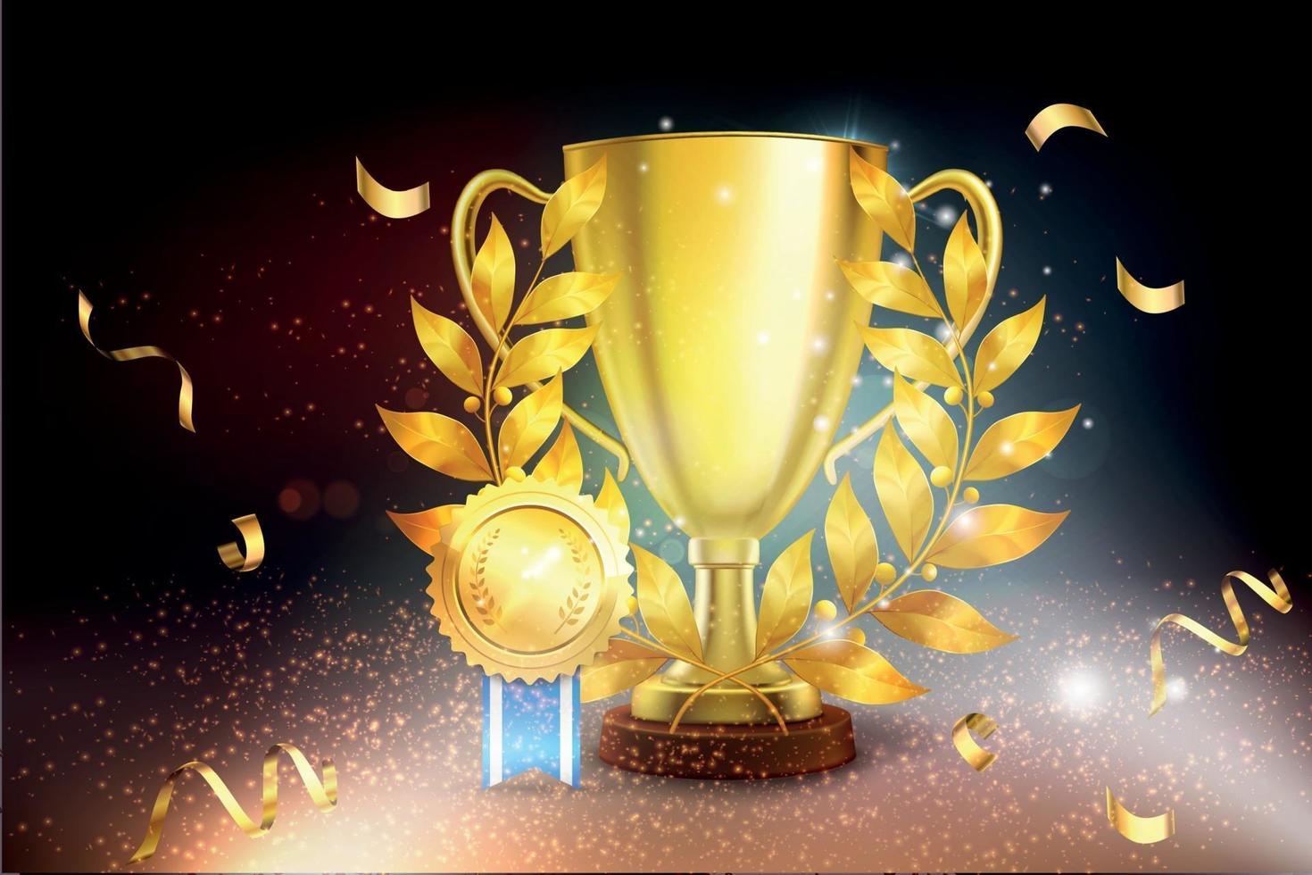 Golden Cup Medal Background vector