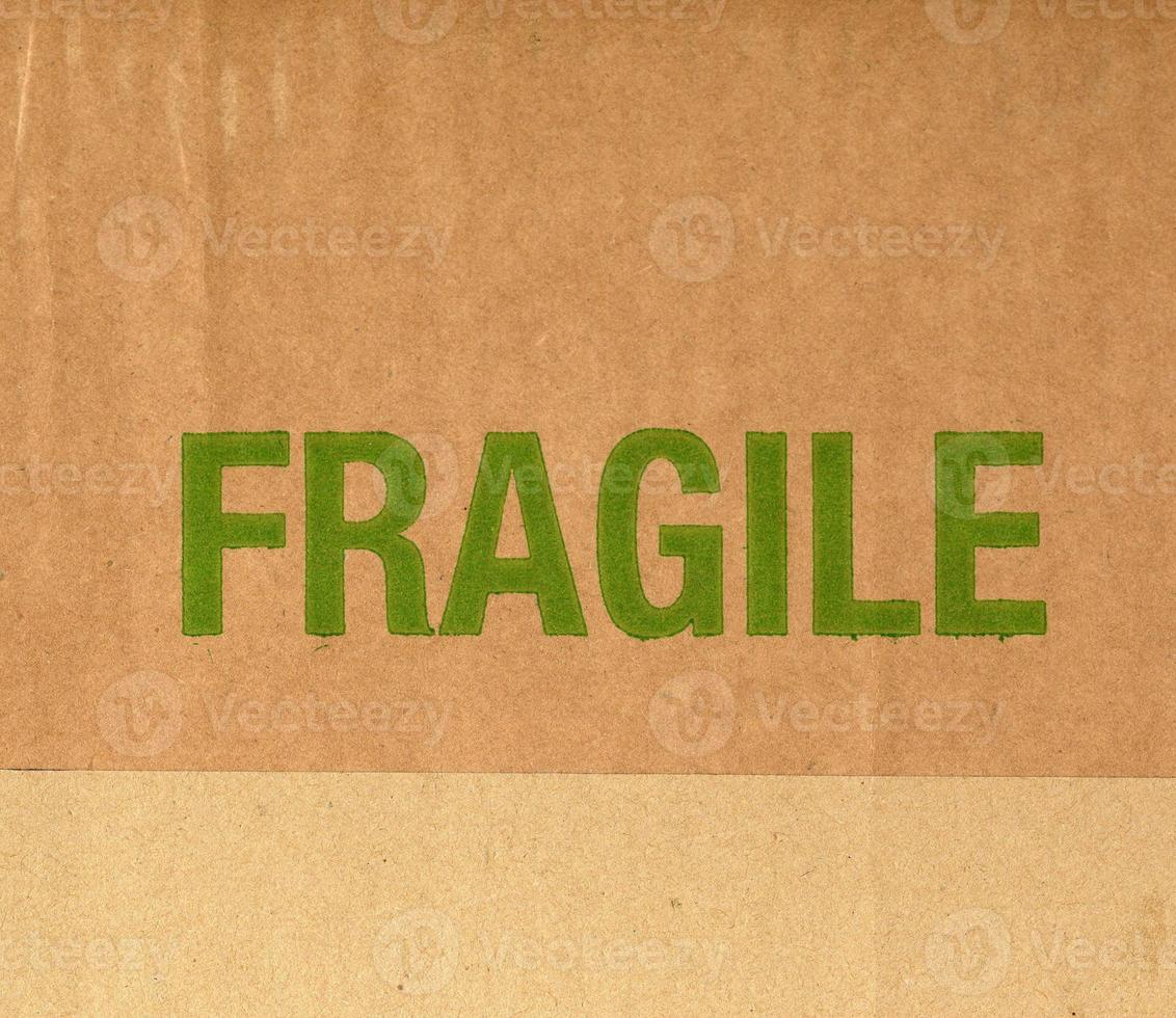 Fragile corrugated cardboard photo
