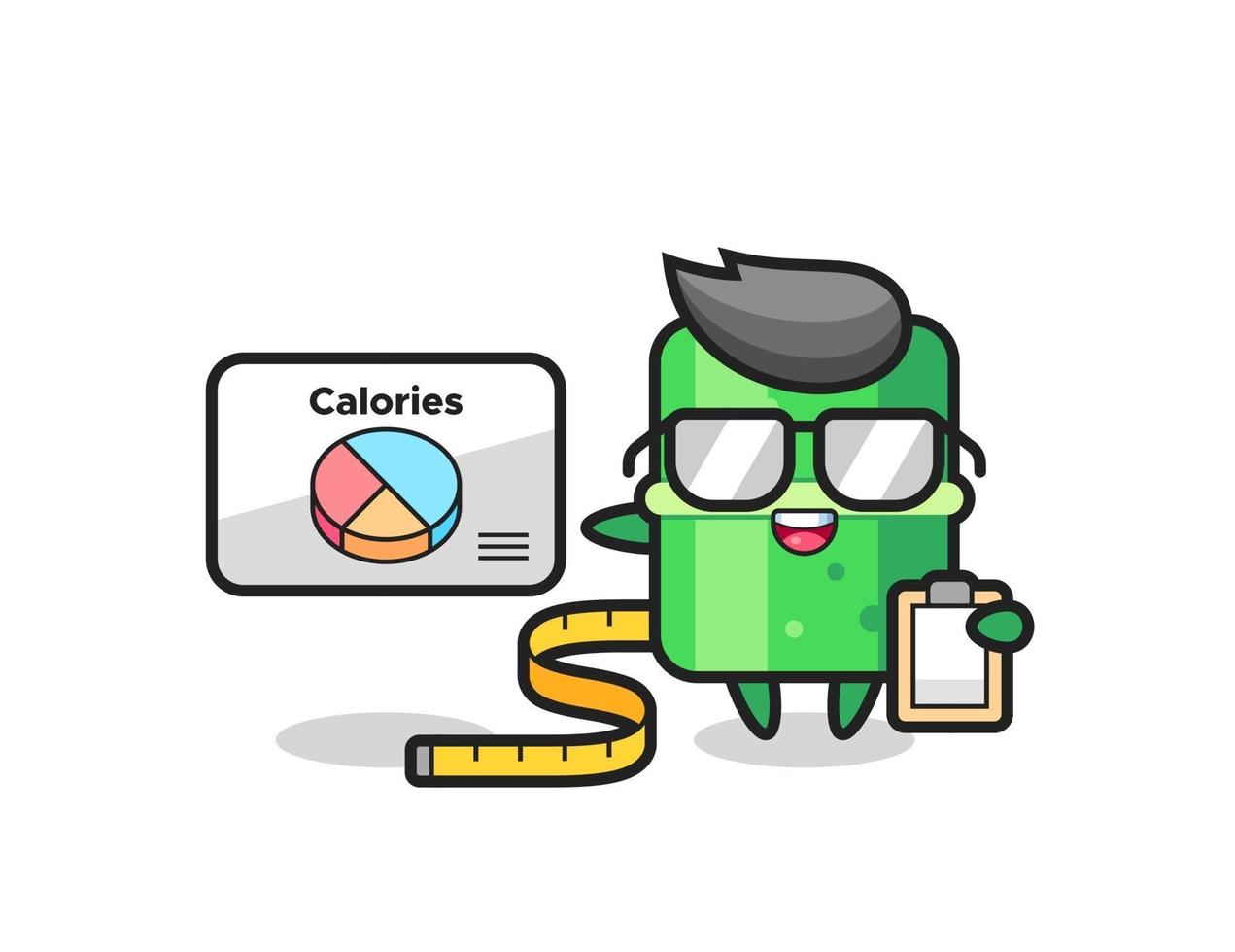 Illustration of bamboo mascot as a dietitian vector