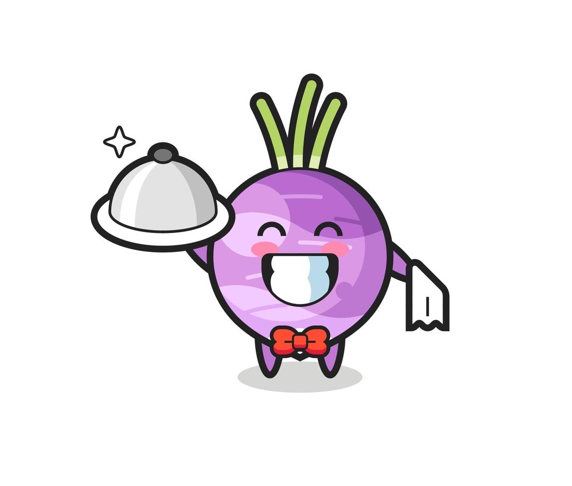 Character mascot of turnip as a waiters vector