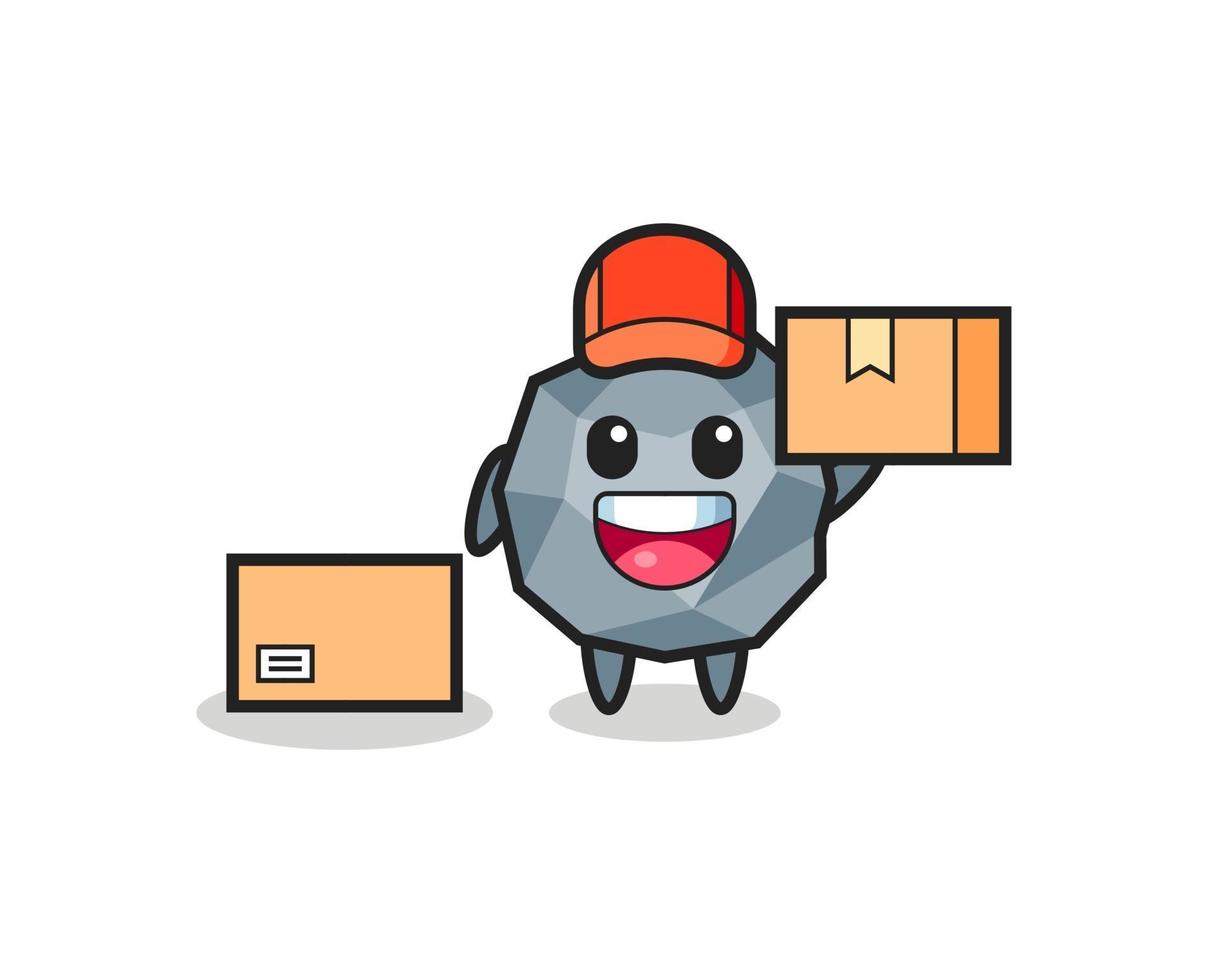 Mascot Illustration of stone as a courier vector