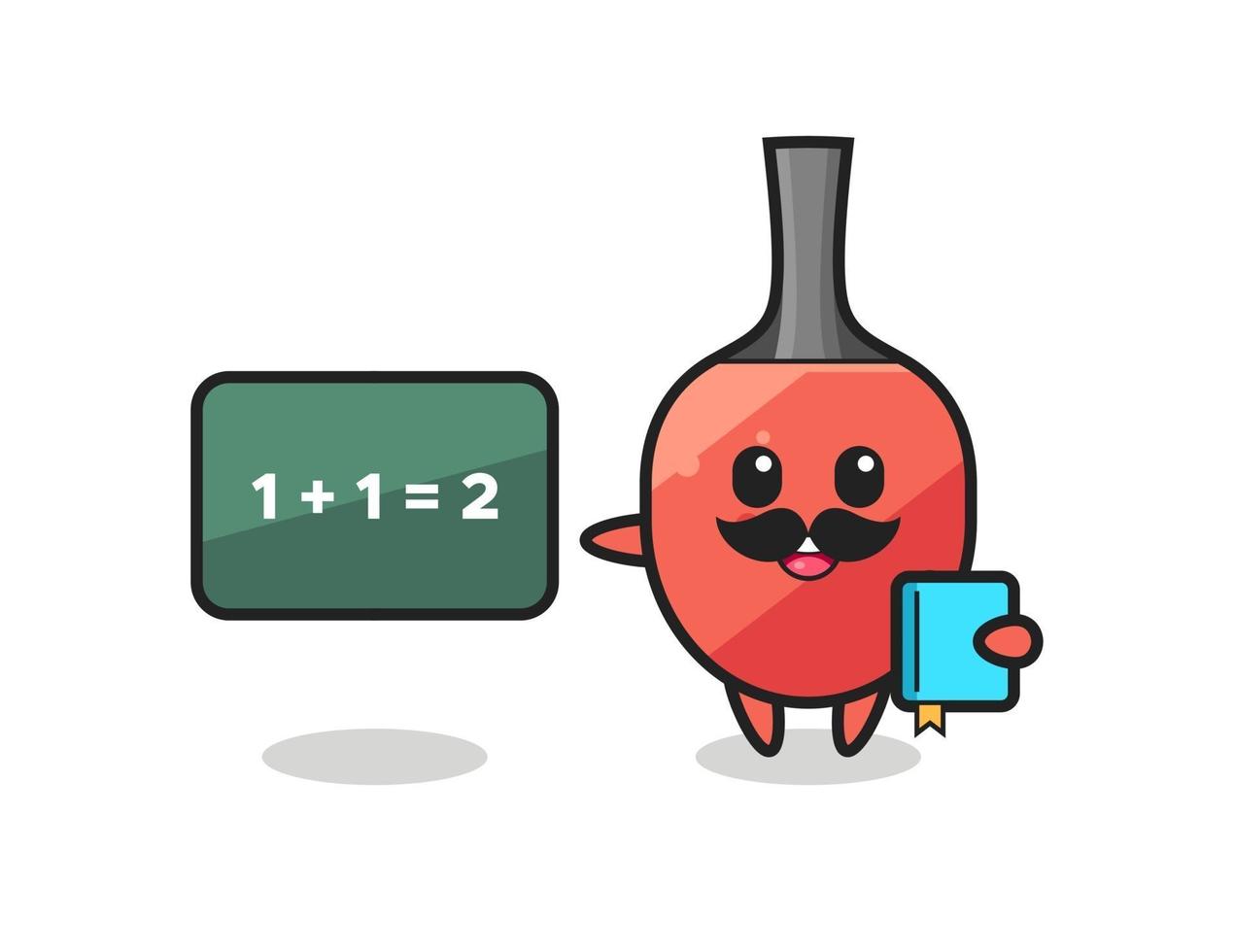 Illustration of table tennis racket character as a teacher vector