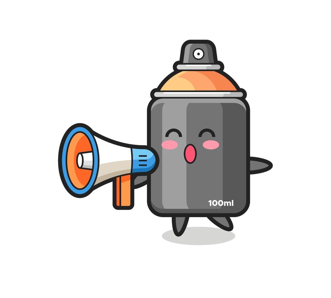 spray paint character illustration holding a megaphone vector