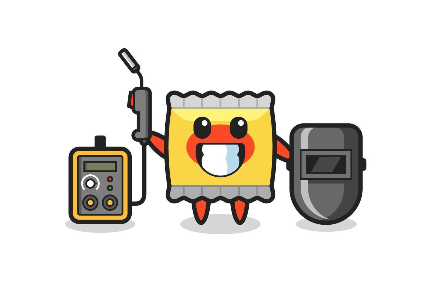 Character mascot of snack as a welder vector