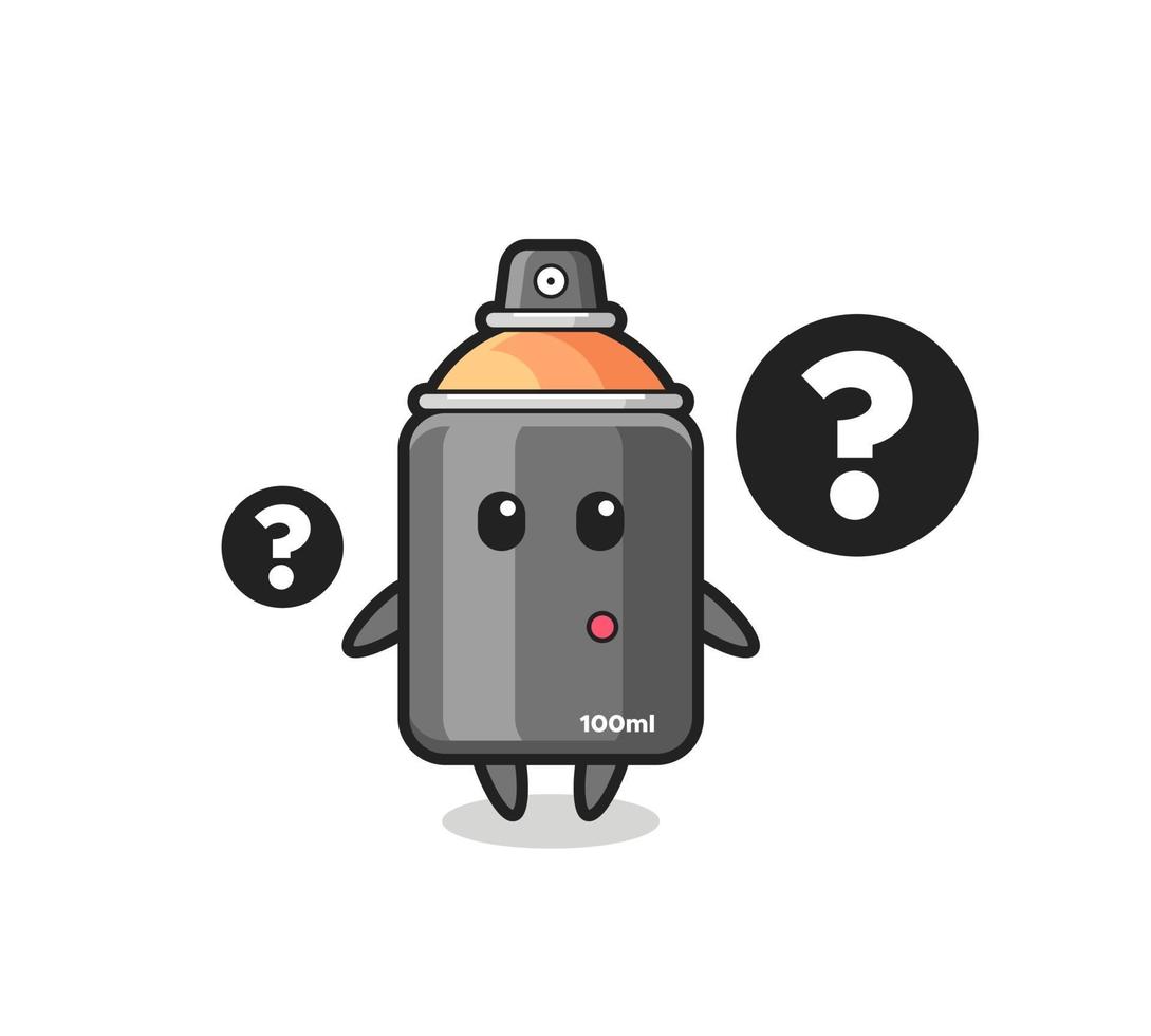 Cartoon Illustration of spray paint with the question mark vector