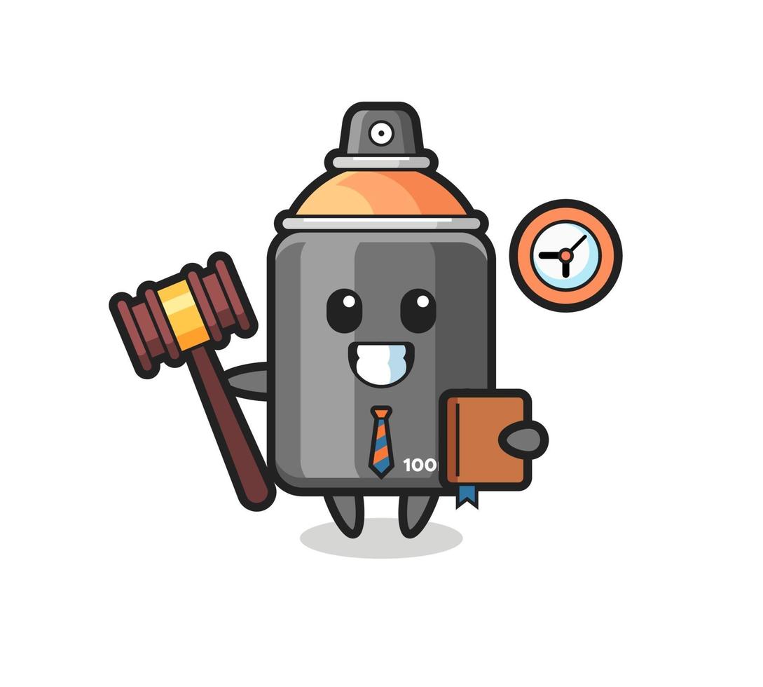 Mascot cartoon of spray paint as a judge vector