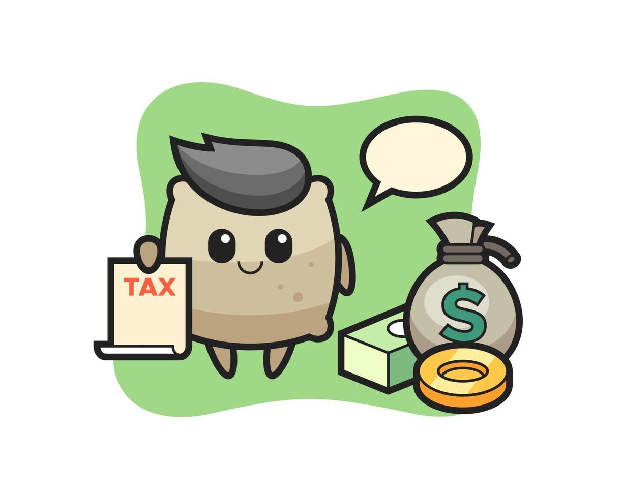 Character cartoon of sack as a accountant vector