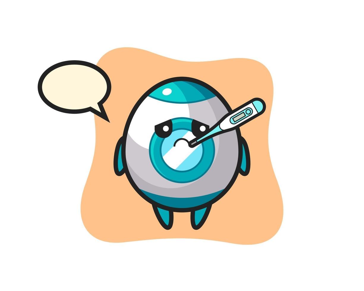 rocket mascot character with fever condition vector