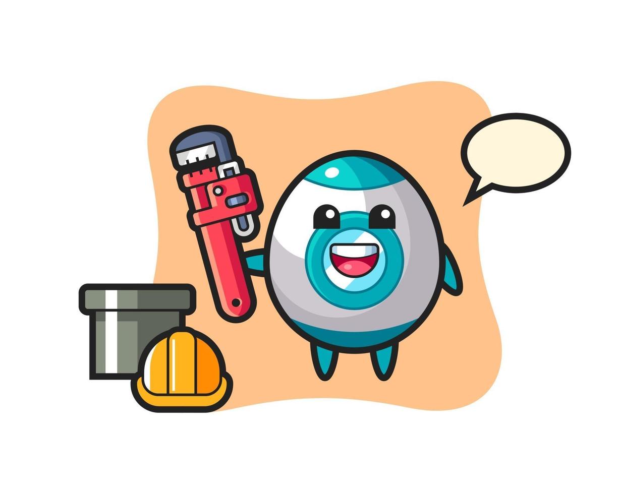 Character Illustration of rocket as a plumber vector