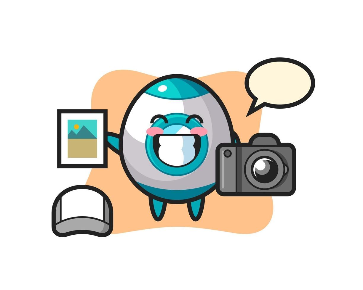Character Illustration of rocket as a photographer vector