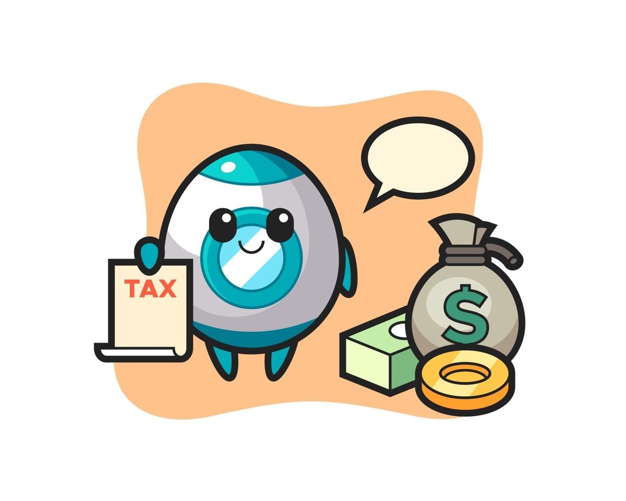 Character cartoon of rocket as a accountant vector