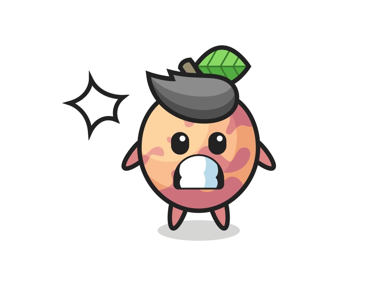 pluot fruit character cartoon with shocked gesture vector