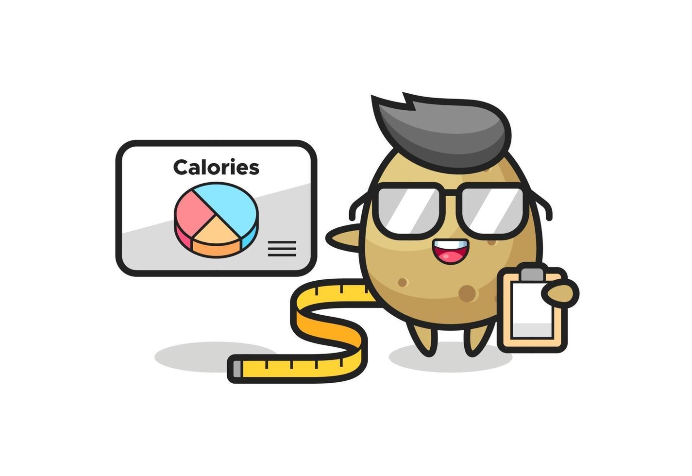 Illustration of potato mascot as a dietitian vector