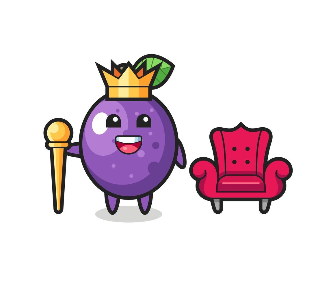 Mascot cartoon of passion fruit as a king vector