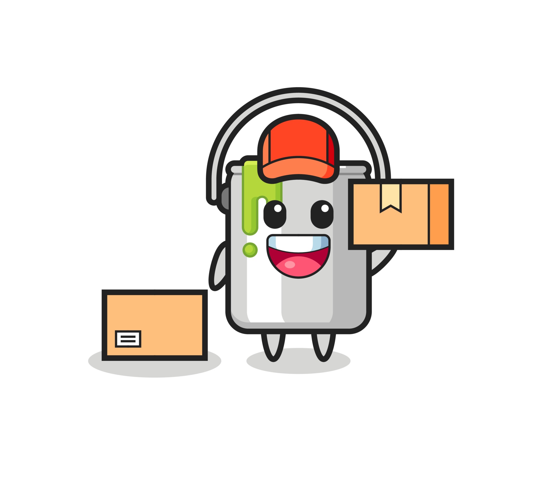 Mascot Illustration of paint tin as a courier 3291031 Vector Art at