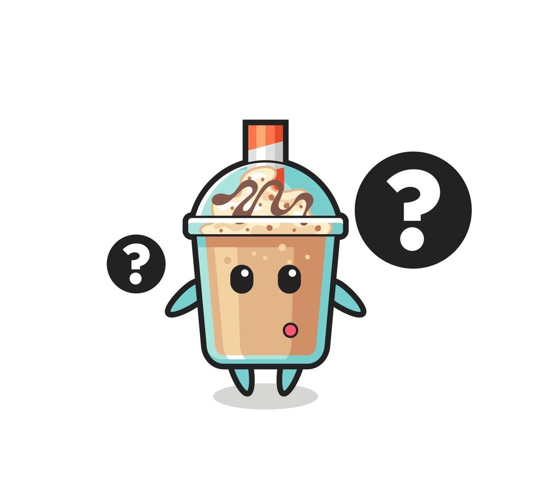 Cartoon Illustration of milkshake with the question mark vector