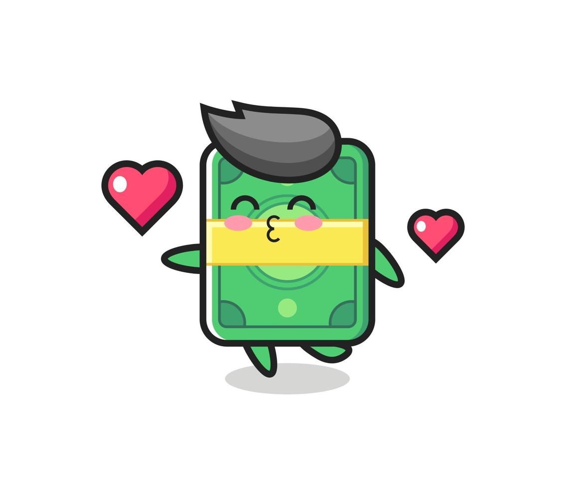 money character cartoon with kissing gesture vector
