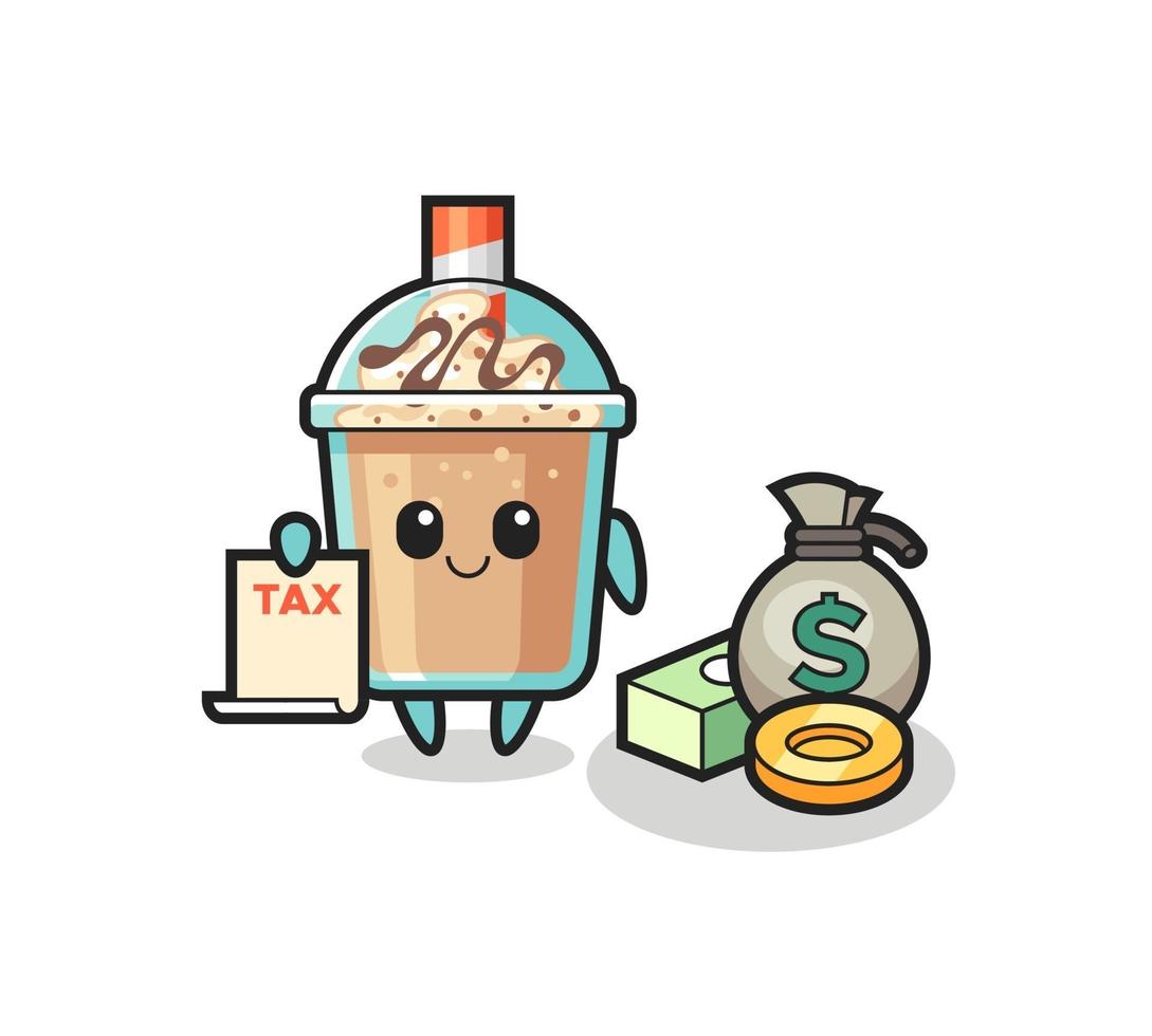 Character cartoon of milkshake as a accountant vector