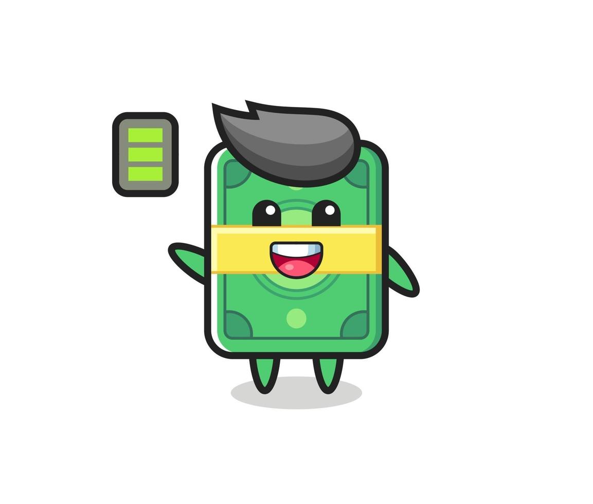 money mascot character with energetic gesture vector