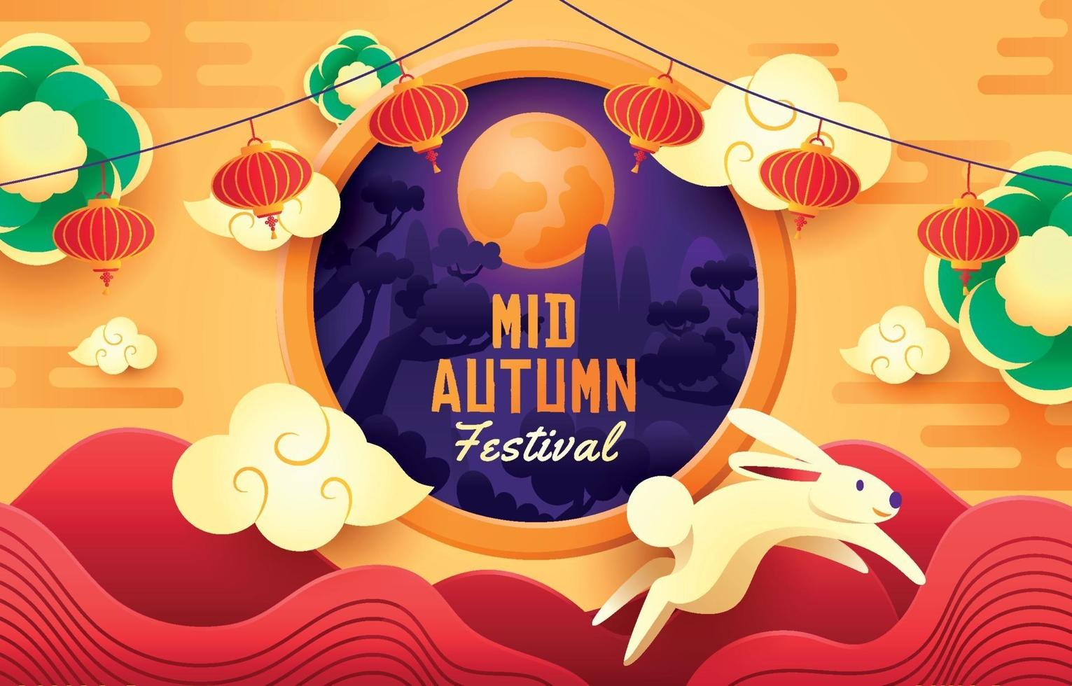 Mid Autumn Festival Background vector