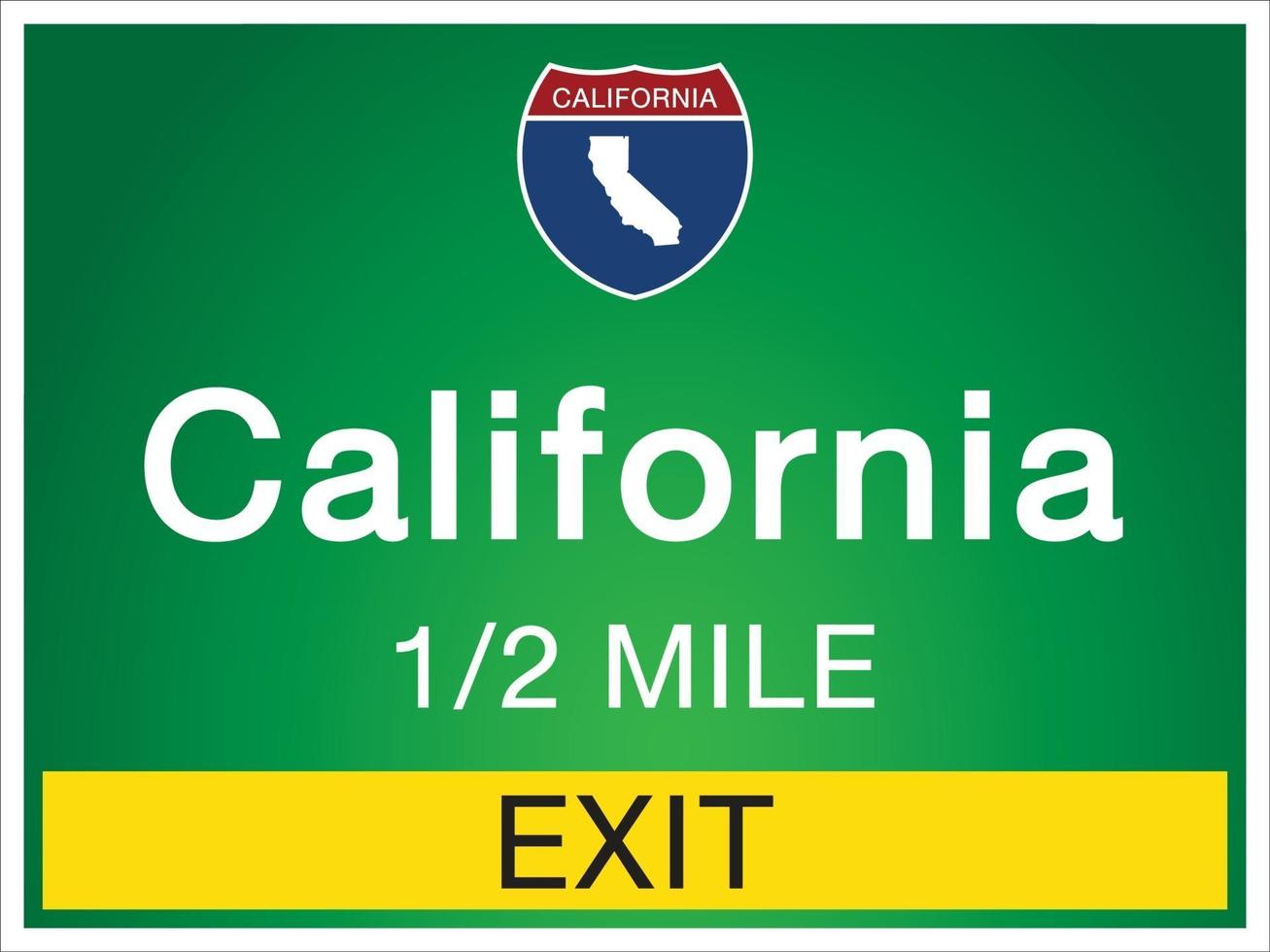 señales de carretera antes de la salida a información y mapas del estado de california vector