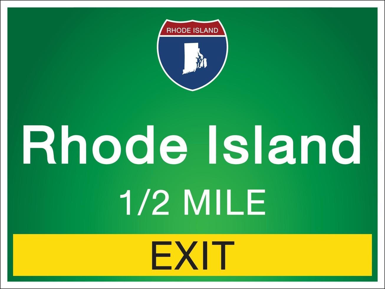 Señales de carretera antes de la salida Rhode Island de Estados Unidos vector