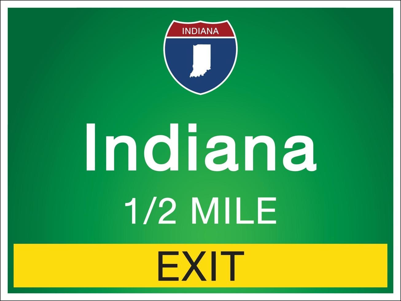 Signage on the highway in Indiana state information and maps vector