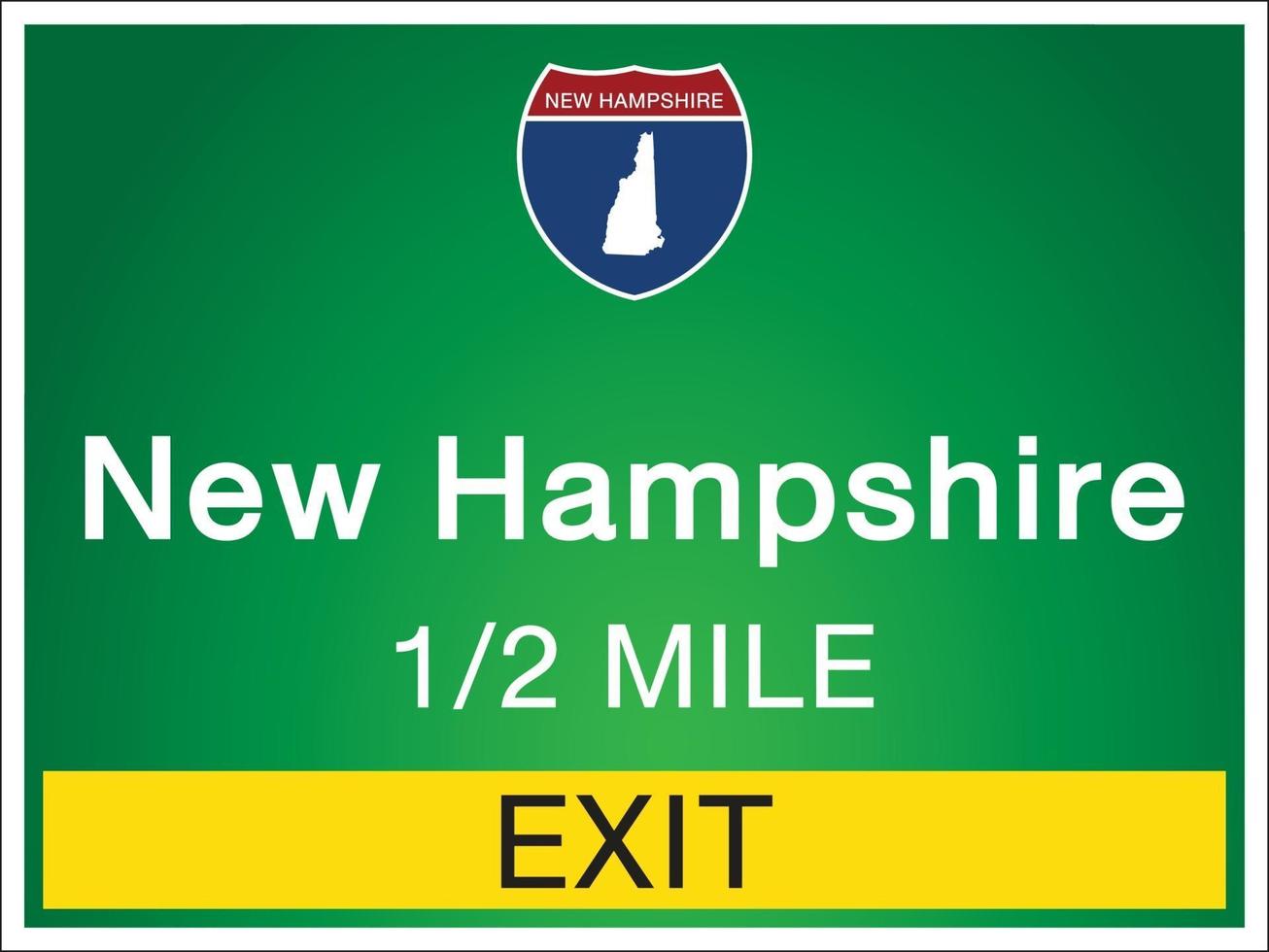 Señalización en la autopista en New Hampshire, Estados Unidos vector