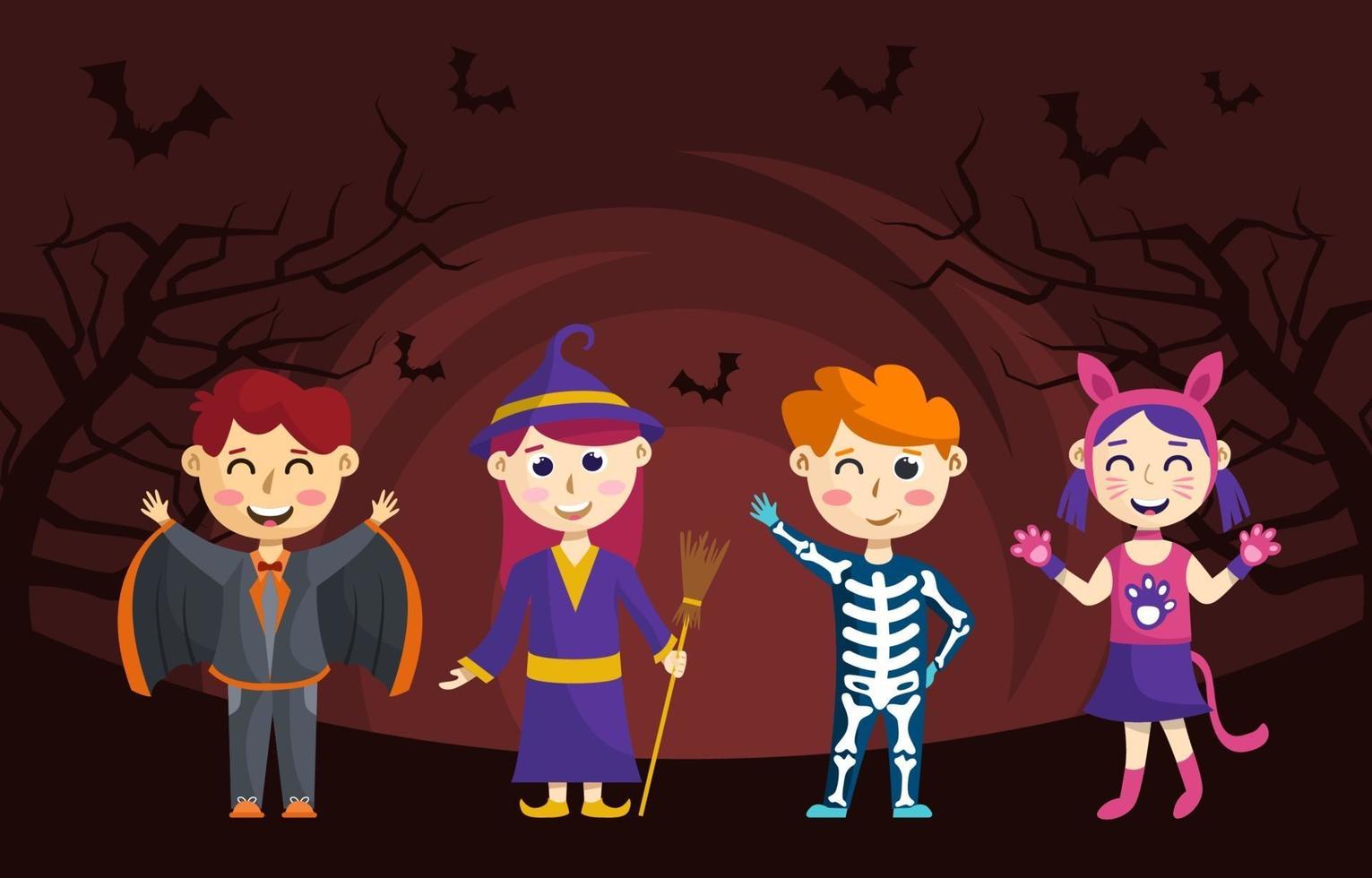 Costume Party Halloween Character Set vector